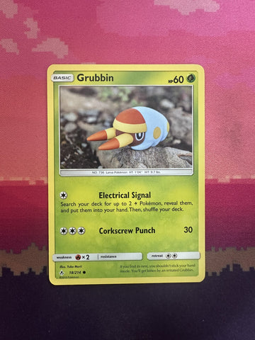 Pokemon Card Grubbin Unbroken Bonds Common 18/214 Near Mint