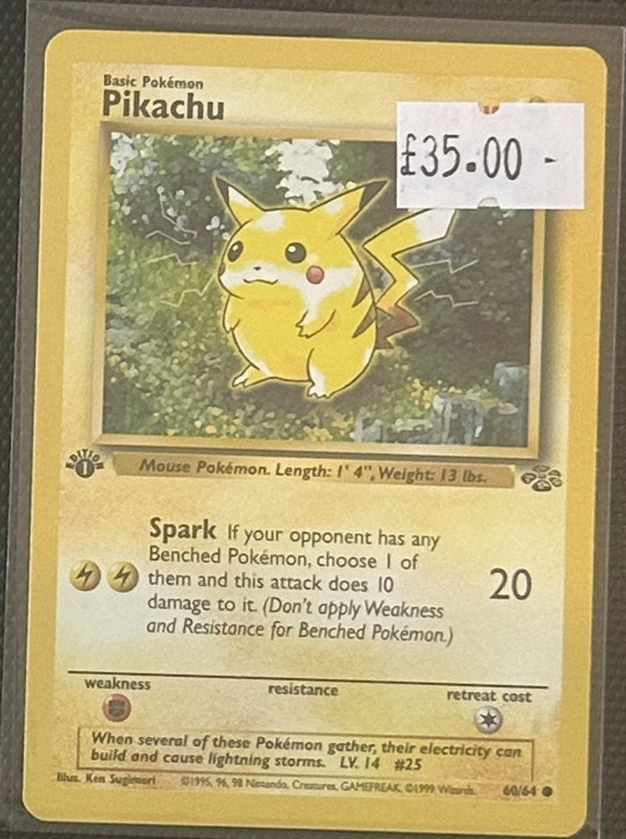 Pokemon Card Pikachu Jungle 1st Edition Common 60/64 Lightly Played