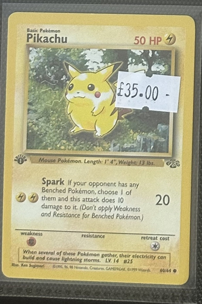 Pokemon Card Pikachu Jungle 1st Edition Common 60/64 Lightly Played