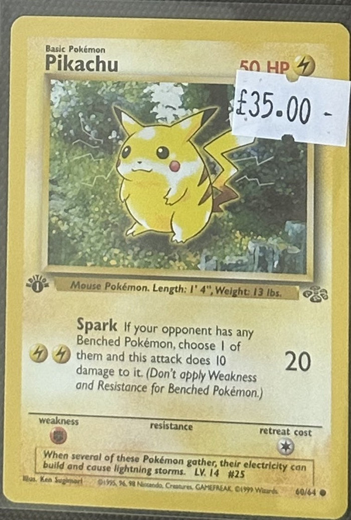 Pokemon Card Pikachu Jungle 1st Edition Common 60/64 Lightly Played