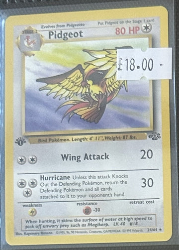Pokemon Card Pidgeot Jungle 1st Edition Rare 24/64 Lightly Played