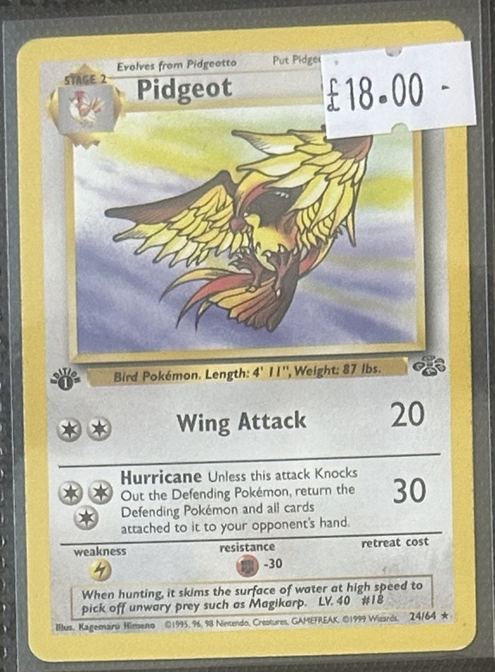 Pokemon Card Pidgeot Jungle 1st Edition Rare 24/64 Lightly Played