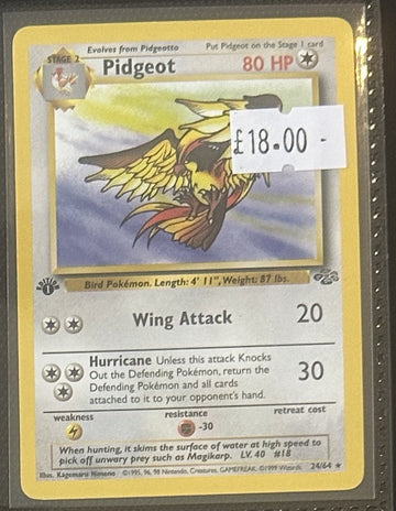 Pokemon Card Pidgeot Jungle 1st Edition Rare 24/64 Lightly Played