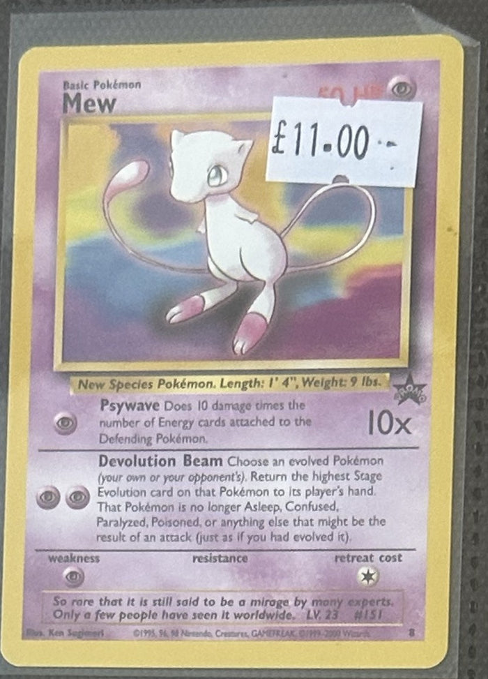 Pokemon Card Mew Wizards Black Star Promos Promo 8 Lightly Played