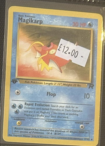 Pokemon Card Magikarp Team Rocket 1st Edition Uncommon 47/82 Lightly Played