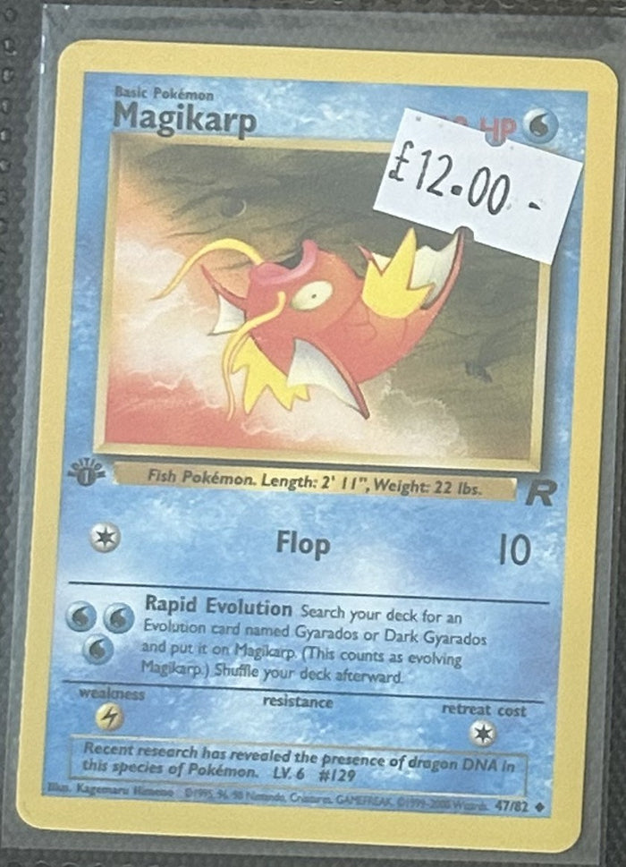 Pokemon Card Magikarp Team Rocket 1st Edition Uncommon 47/82 Lightly Played