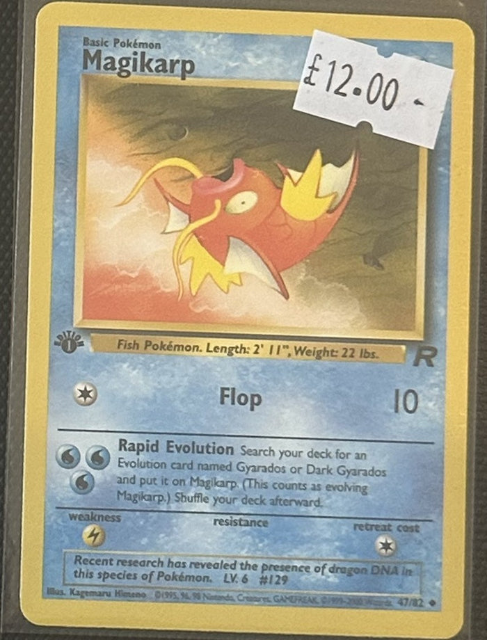 Pokemon Card Magikarp Team Rocket 1st Edition Uncommon 47/82 Lightly Played