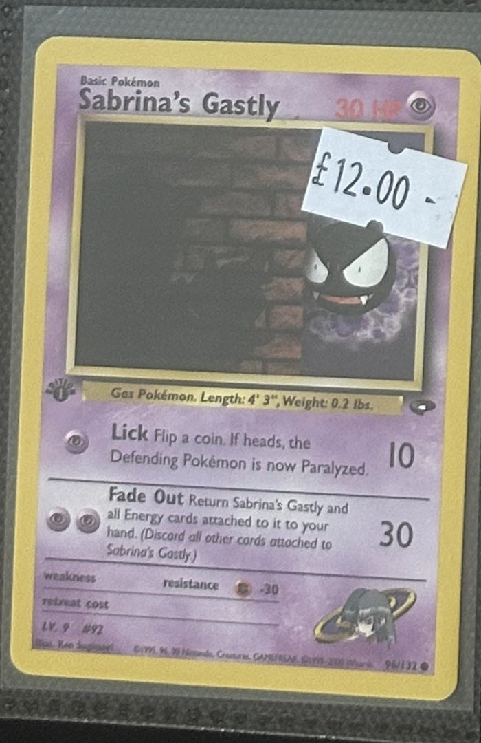 Pokemon Card Sabrina's Gastly Gym Challenge 1st Edition Common 96/132 LP