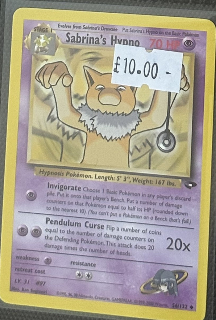 Pokemon Card Sabrina's Hypno Gym Challenge Uncommon 56/132 Lightly Played