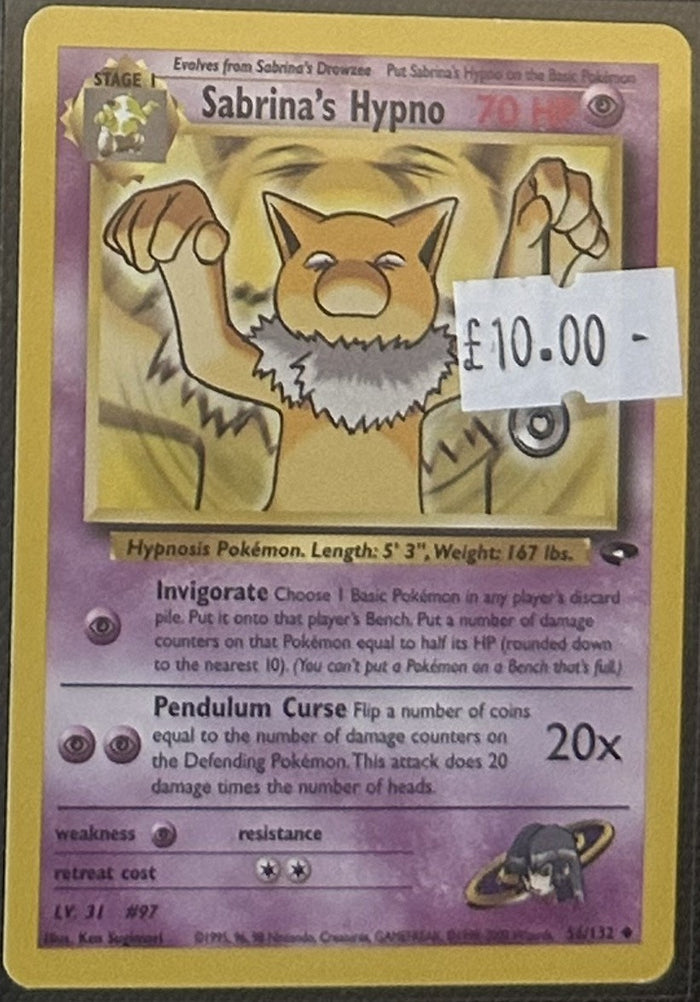 Pokemon Card Sabrina's Hypno Gym Challenge Uncommon 56/132 Lightly Played