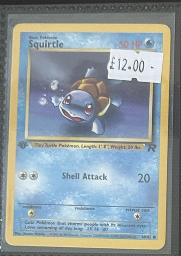 Pokemon Card Squirtle Team Rocket 1st Edition Common 68/82 Lightly Played
