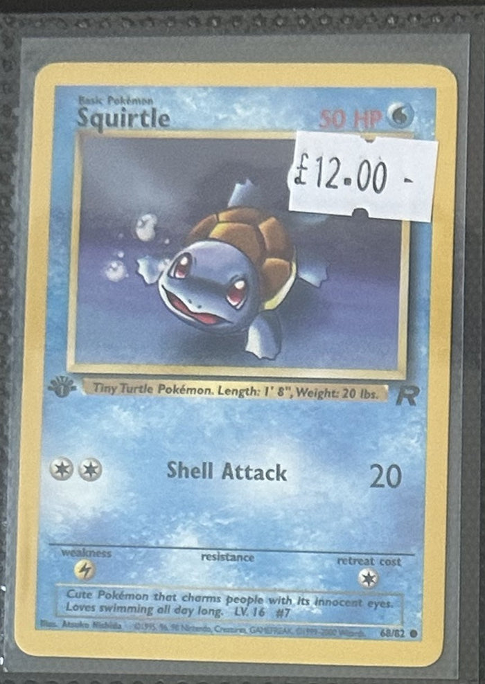 Pokemon Card Squirtle Team Rocket 1st Edition Common 68/82 Lightly Played