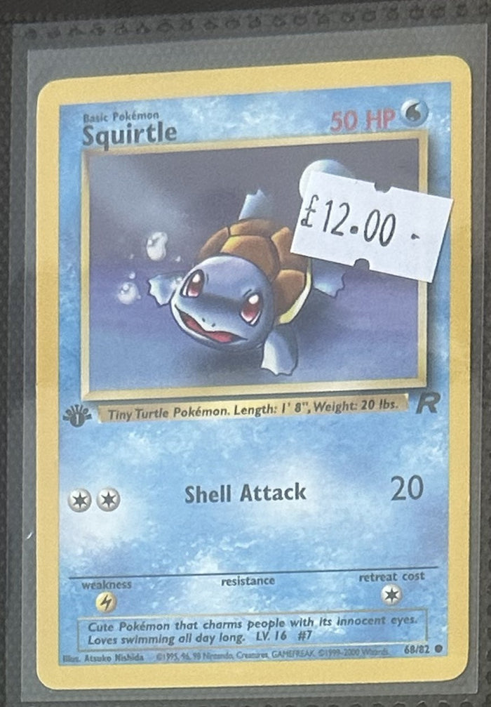 Pokemon Card Squirtle Team Rocket 1st Edition Common 68/82 Lightly Played