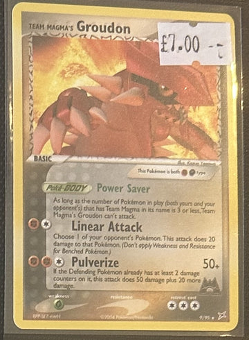 Pokemon Card Team Magma's Groudon Team Magma vs Team Aqua Reverse Holo 9/95 LP