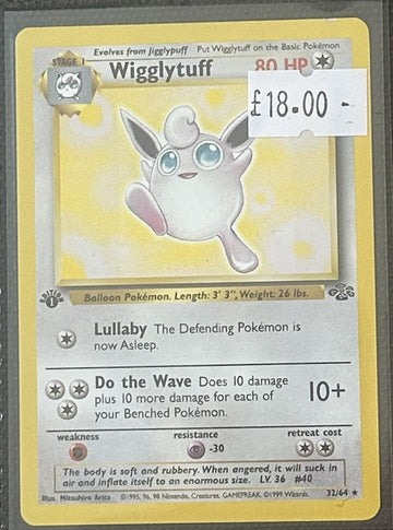 Pokemon Card Wigglytuff Jungle 1st Edition Rare 32/64 Lightly Played