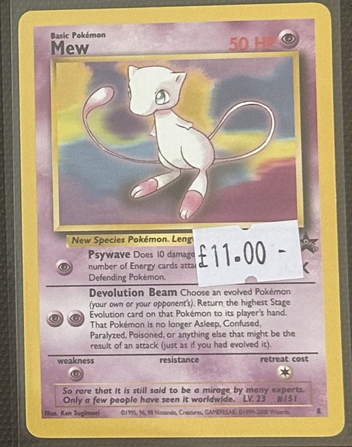 Pokemon Card Mew Wizards Black Star Promo 8 Lightly Played