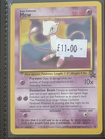 Pokemon Card Mew Wizards Black Star Promo 8 Lightly Played