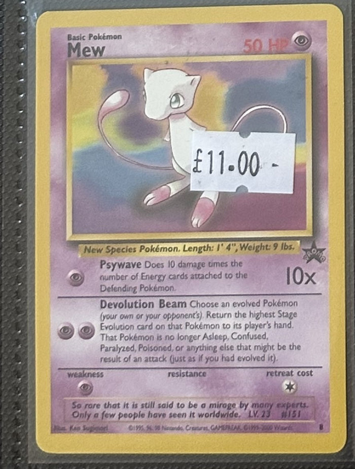 Pokemon Card Mew Wizards Black Star Promo 8 Lightly Played