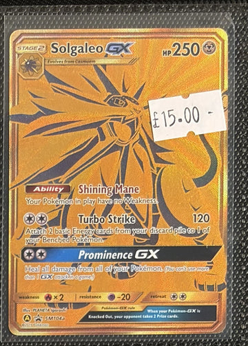 Pokemon Card Solgaleo GX Sun & Moon Promo Holo Rare SM104a Lightly Played