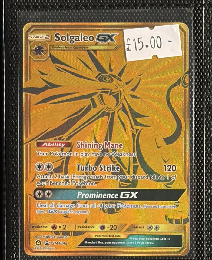 Pokemon Card Solgaleo GX Sun & Moon Promo Holo Rare SM104a Lightly Played