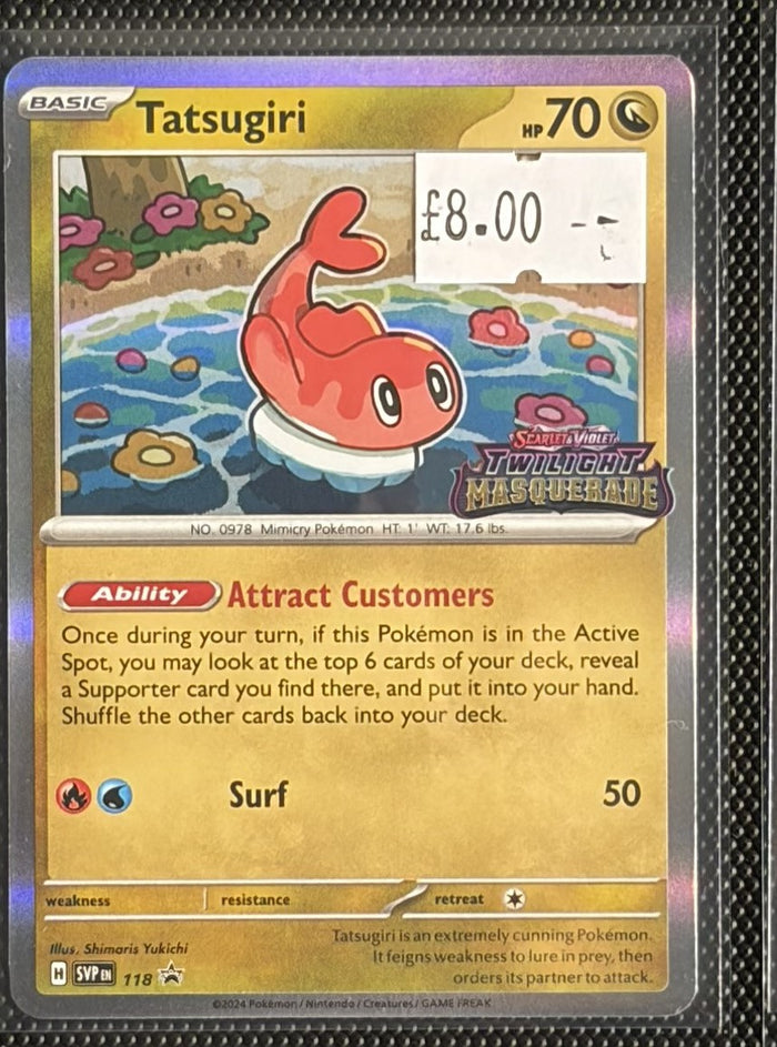Pokemon Card Tatsugiri Scarlet & Violet Promo Holo Rare SVP118 Lightly Played