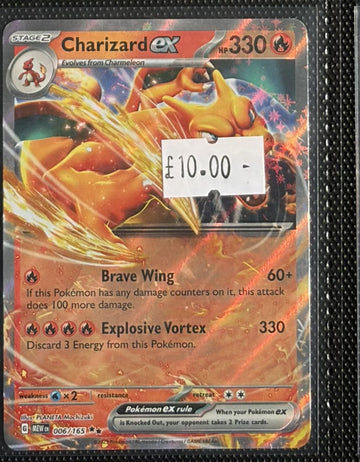 Pokemon Card Charizard ex Pokemon 151 Double Rare 006/165 Lightly Played