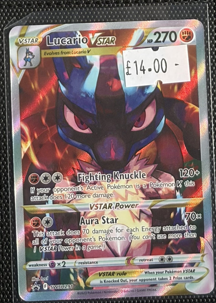 Pokemon Card Lucario VSTAR Sword & Shield Promo SWSH291 Lightly Played