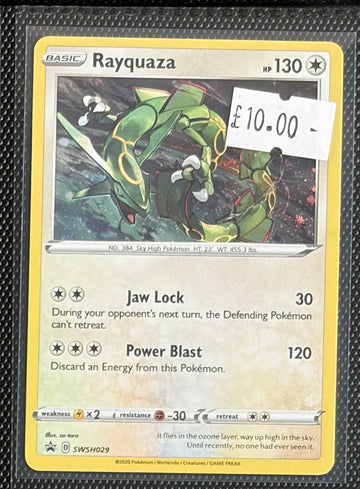 Pokemon Card Rayquaza Sword & Shield Promo SWSH029 Lightly Played
