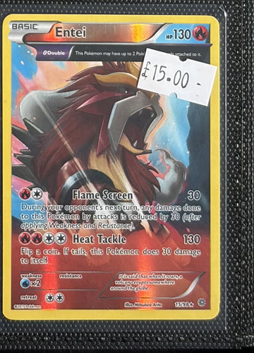 Pokemon Card Entei Ancient Origins Holo Rare 15/98 Lightly Played