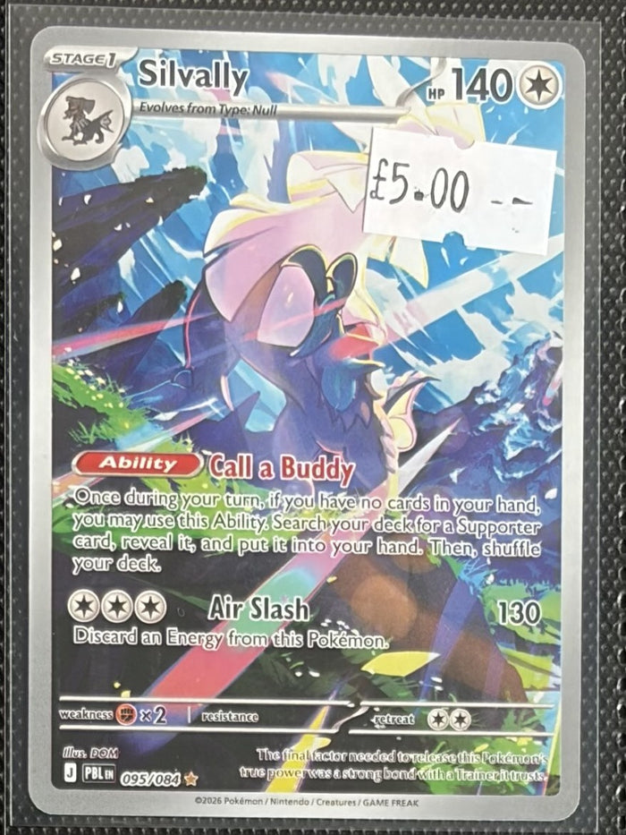 Pokemon Card Silvally Pitch Black Illustration Rare 095/084 Lightly Played