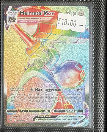 Pokemon Card Melmetal VMAX Pokemon GO Rainbow Rare 080/078 Lightly Played