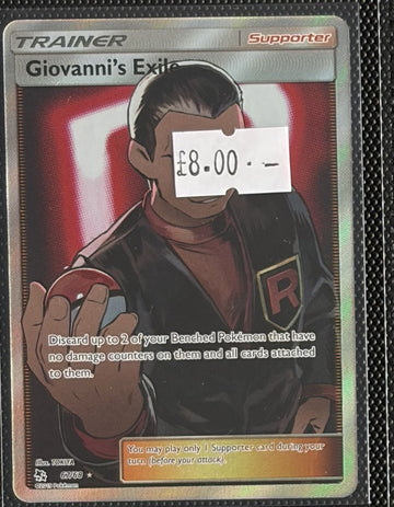 Pokemon Card Giovanni's Exile Hidden Fates Ultra Rare 67/68 Lightly Played