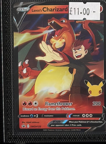 Pokemon Card Lance's Charizard V Sword & Shield Promo SWSH133 Lightly Played