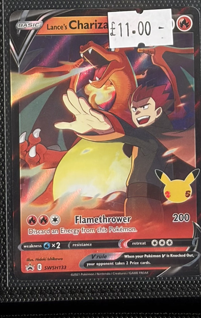 Pokemon Card Lance's Charizard V Sword & Shield Promo SWSH133 Lightly Played