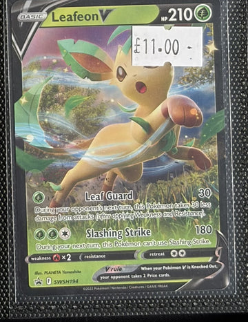 Pokemon Card Leafeon V Sword & Shield Promo SWSH194 Lightly Played