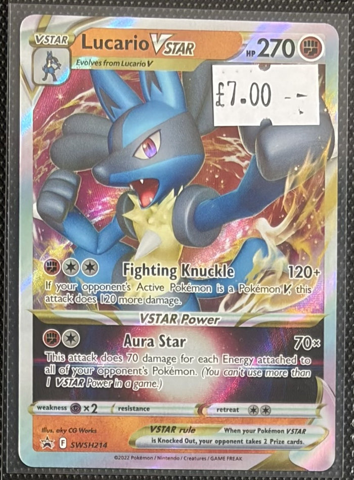 Pokemon Card Lucario VSTAR Sword & Shield Promo SWSH214 Lightly Played