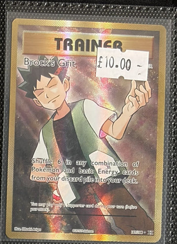 Pokemon Card Brock's Grit Evolutions Ultra Rare 107/108 Lightly Played
