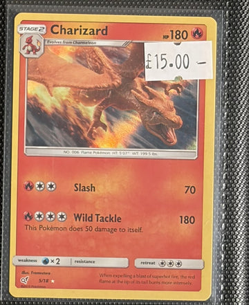 Pokemon Card Charizard Detective Pikachu Ultra Rare 5/18 Lightly Played