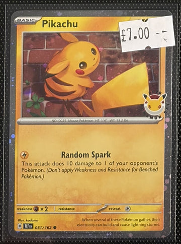 Pokemon Card Pikachu Temporal Forces Cosmo Holo 051/162 Lightly Played