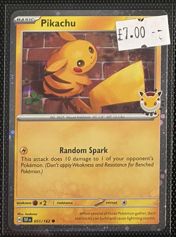 Pokemon Card Pikachu Temporal Forces Cosmo Holo 051/162 Lightly Played