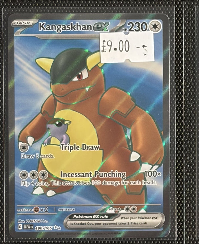 Pokemon Card Kangaskhan ex Pokemon 151 Ultra Rare 190/165 Lightly Played