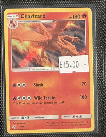 Pokemon Card Charizard Detective Pikachu Ultra Rare 5/18 Lightly Played
