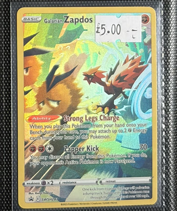 Pokemon Card Galarian Zapdos Sword & Shield Promo SWSH283 Lightly Played