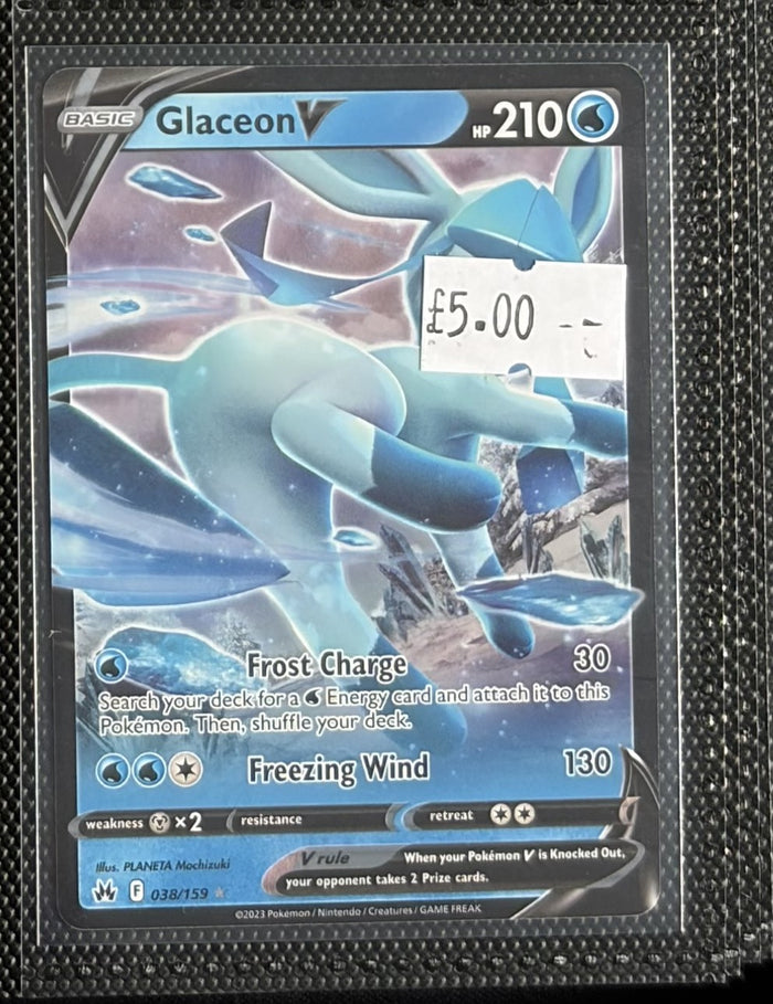 Pokemon Card Glaceon V Crown Zenith Ultra Rare 038/159 Lightly Played