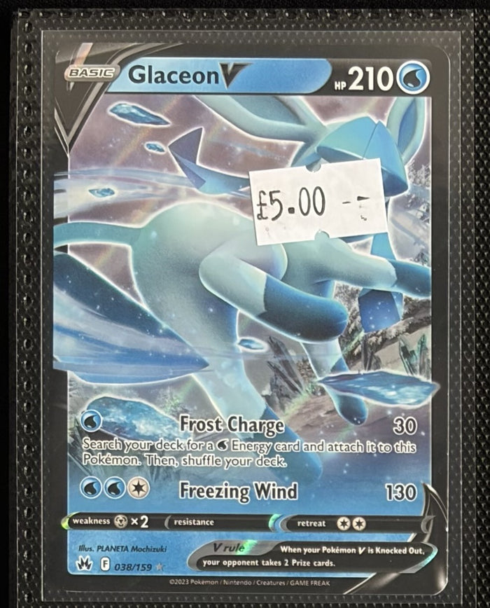 Pokemon Card Glaceon V Crown Zenith Ultra Rare 038/159 Lightly Played