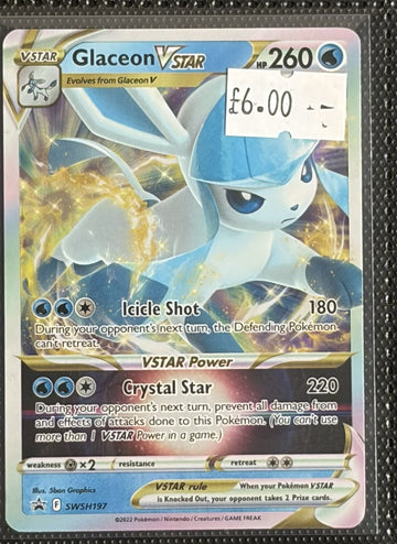 Pokemon Card Glaceon VSTAR Sword & Shield Promo SWSH197 Lightly Played
