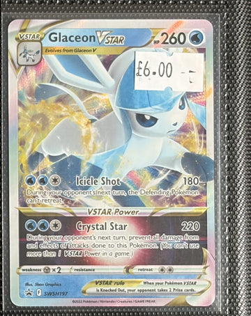 Pokemon Card Glaceon VSTAR Sword & Shield Promo SWSH197 Lightly Played