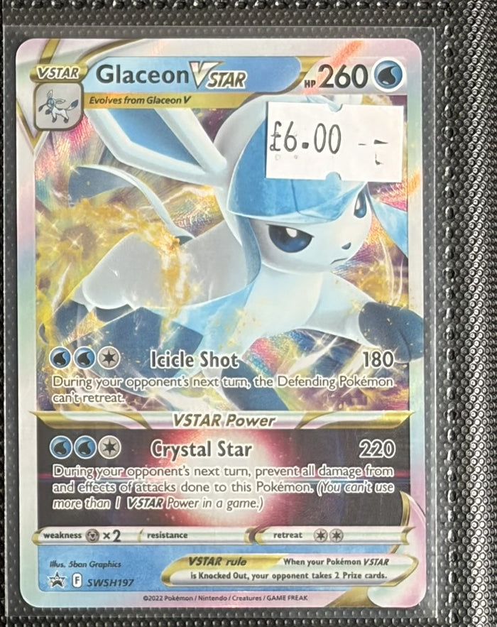 Pokemon Card Glaceon VSTAR Sword & Shield Promo SWSH197 Lightly Played