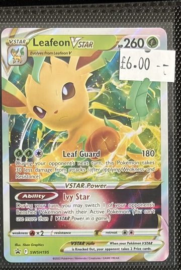 Pokemon Card Leafeon VSTAR Sword & Shield Promo SWSH195 Lightly Played