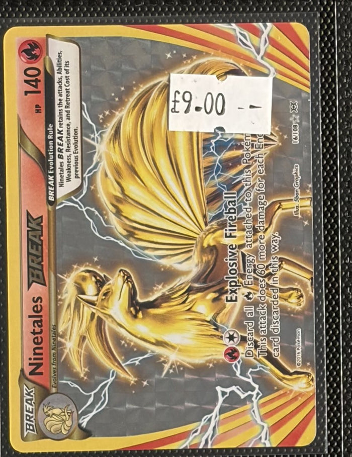 Pokemon Card Ninetales BREAK Evolutions Ultra Rare 16/108 Lightly Played